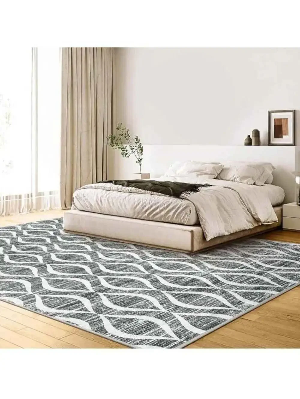 WITSHOCK Boho 8x10 Rugs Washable Non-Slip Thin Indoor Rug Living Room Dining